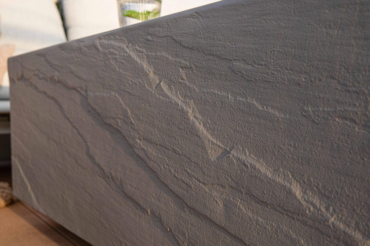 COUCHTISCH COLORADO aus GF-Beton Quadrat, Wetterbeständig, 102x102x36 cm - Dunkelgrau, Naturmaterialien (102/102/36cm) - Elementi