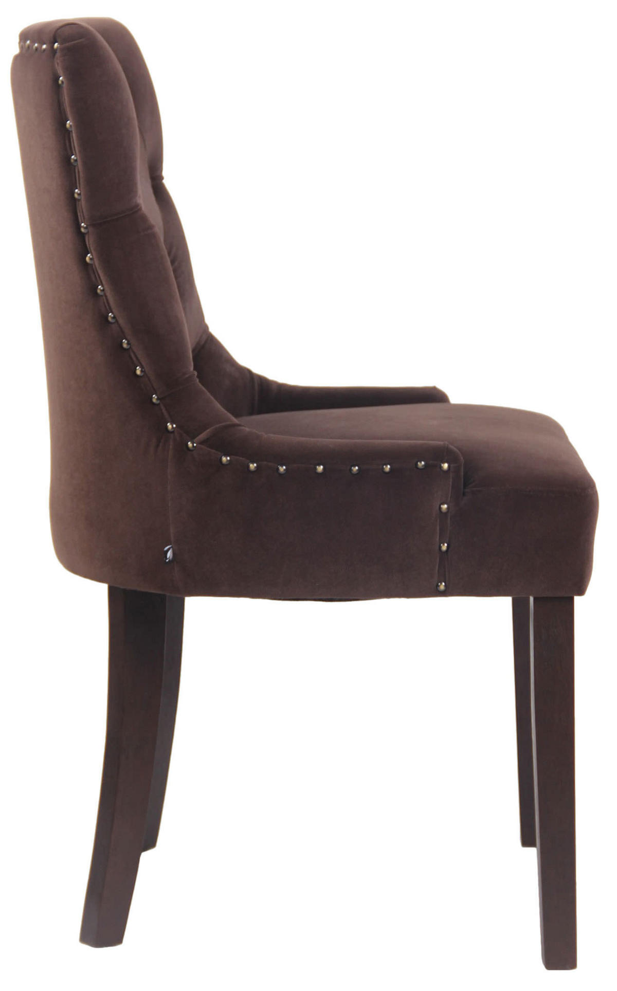 STUHL Samt braun - Braun, Holz/Textil (55/92/58cm) - CLP
