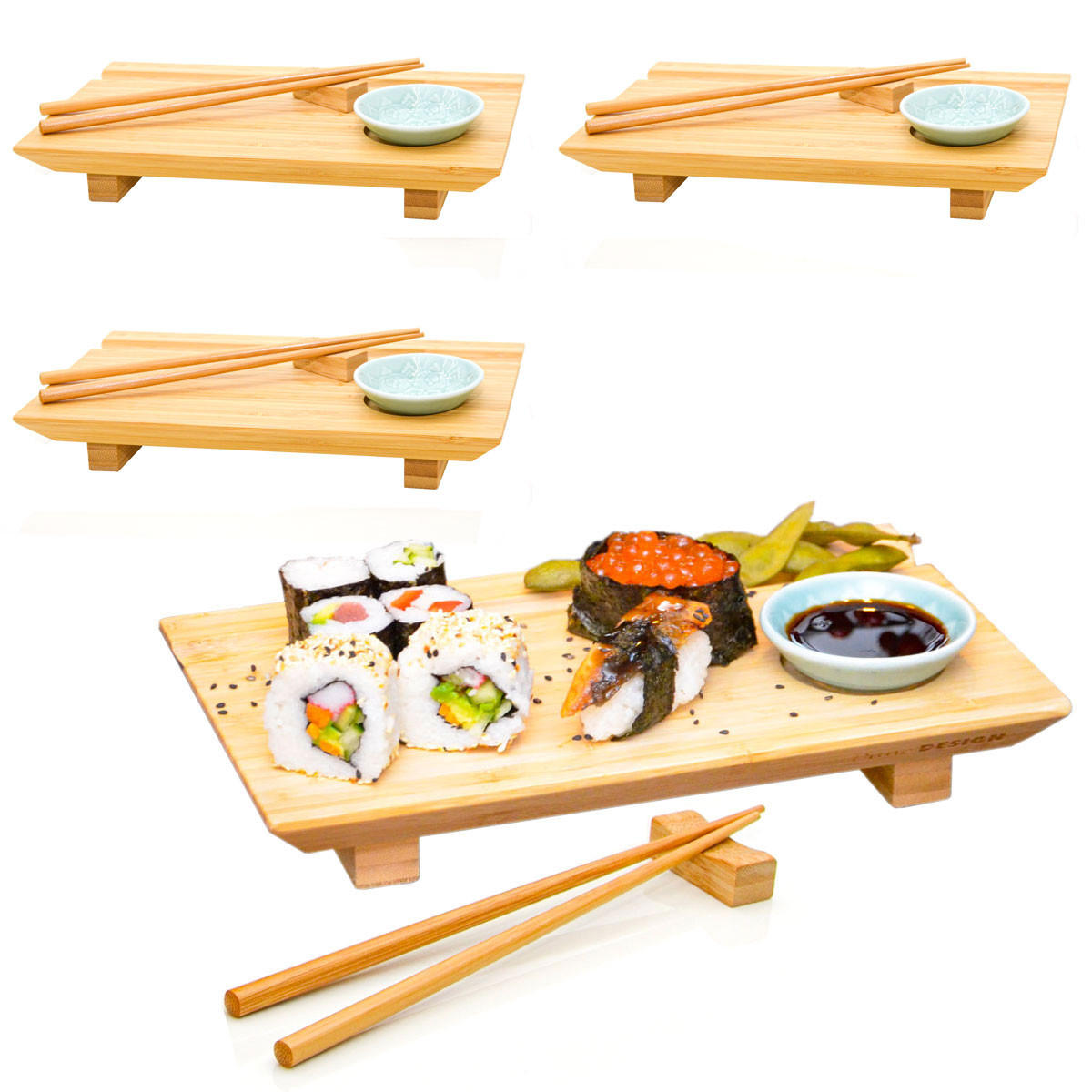 SUSHIBRETT 16/27/4 cm, Bambus - Braun, Holz (16/27cm) - Dunedesign