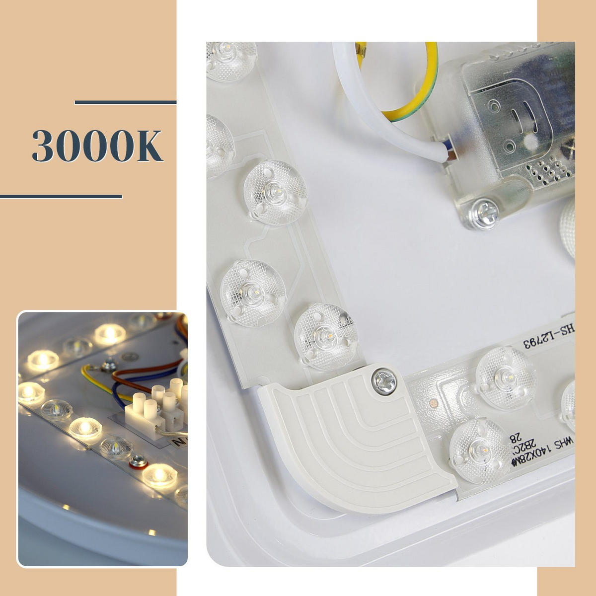 LED-DECKENLEUCHTE Iris 25.2/25.2/6.2 cm - Weiß, Kunststoff (25.2/25.2/6.2cm) - Nettlife