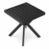 BEISTELLTISCH in Dunkelbraun Seitentisch aus Aluminium für den Innen- und Außenbereich, B45/T45/H47 cm - Dunkelbraun/Schwarz, Metall (45/45/47cm) - STILVORA