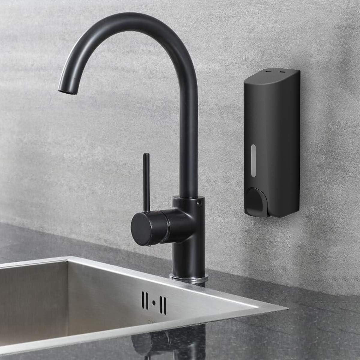 SEIFENSPENDER , 350 ml –Wandmontage - Schwarz, Kunststoff (7.5/6.2/21.5cm) - BELZ