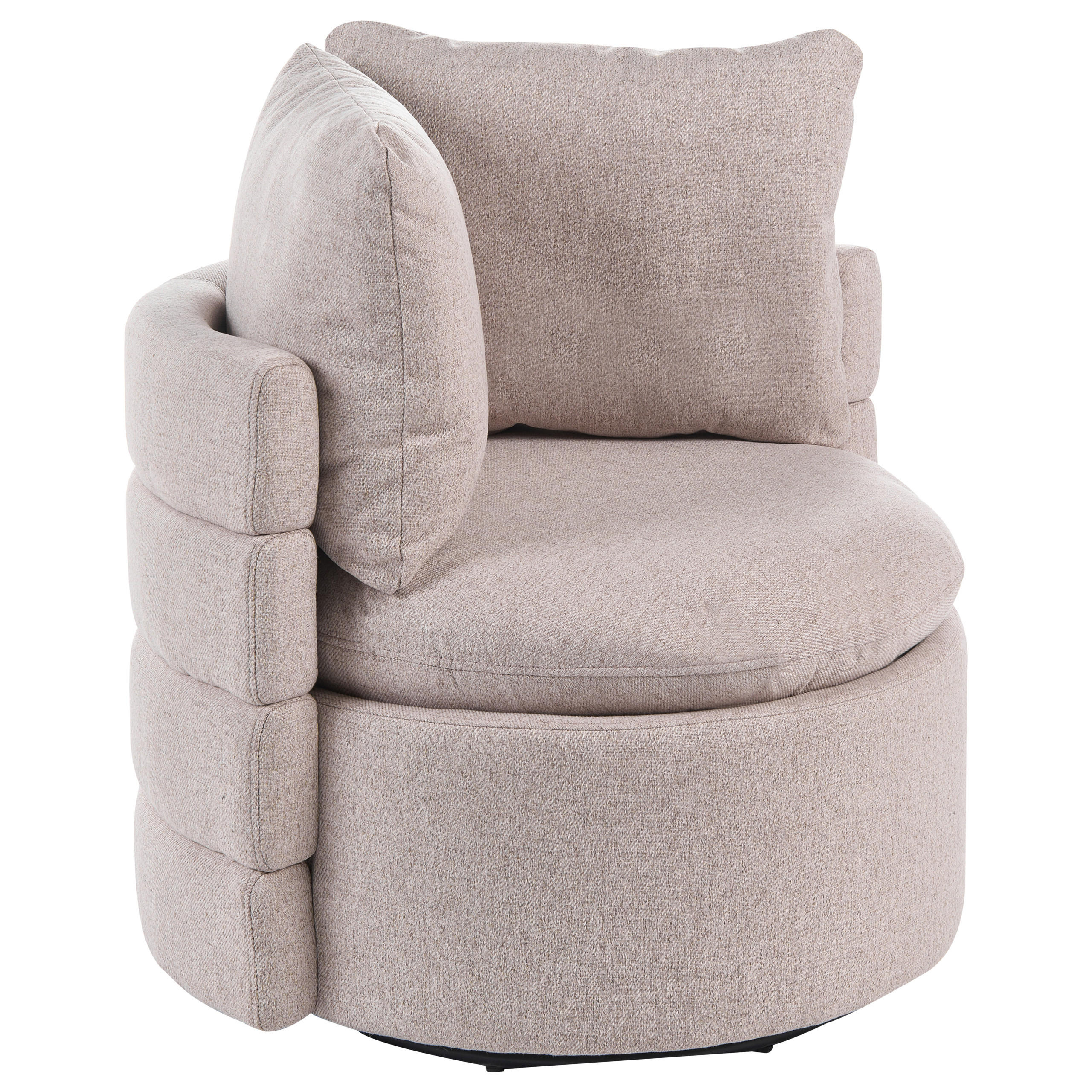 DREHSESSEL mit Stauraum Stoff Beige Randers - Beige, Textil (79/62/72cm) - Beliani
