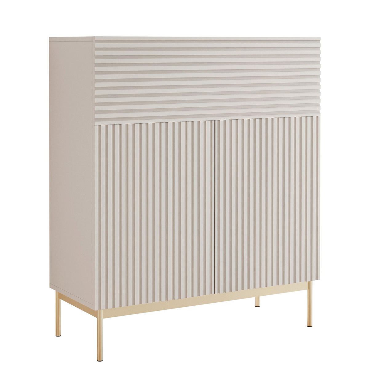 HIGHBOARD Linearis Kaschmirgrau 92 cm - Taupe/Goldfarben, Holzwerkstoff/Metall (91.9/105.4/35cm) - Selsey
