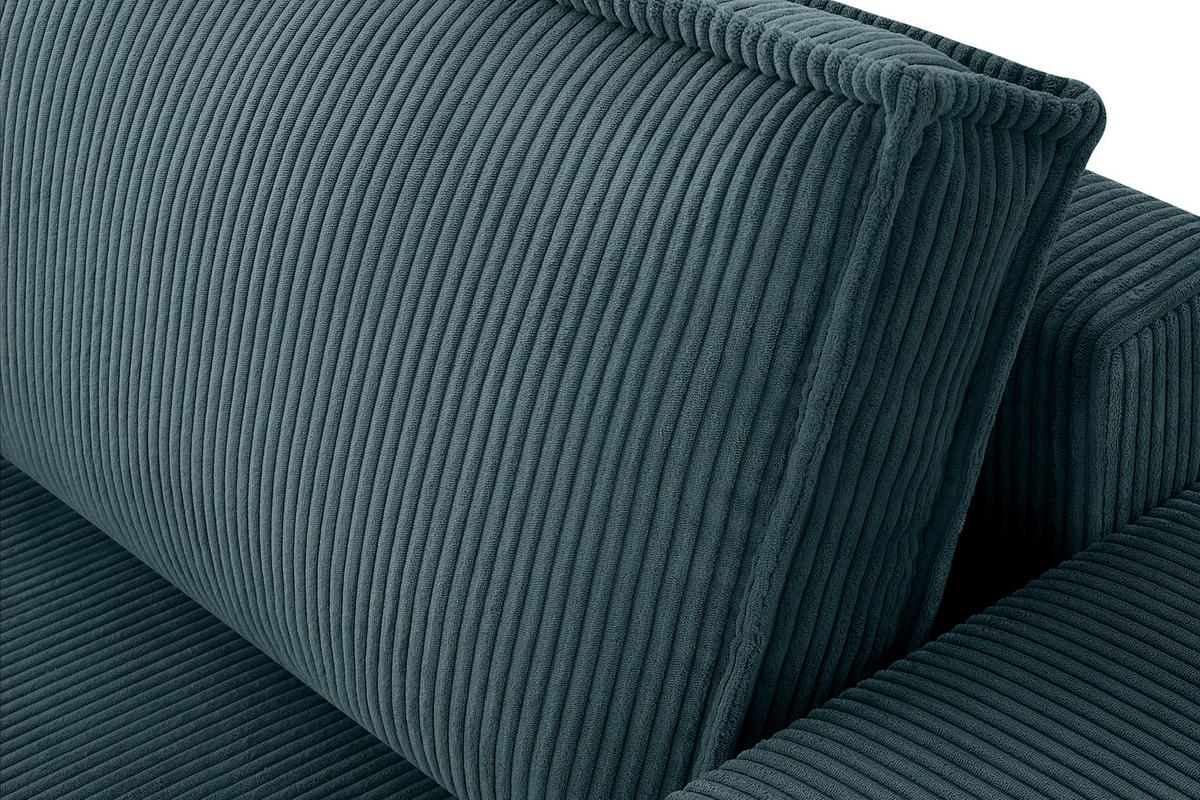 SCHLAFSOFA NAPI in Pet Friendly Cord-Stoff, blau - Blau/Schwarz, Textil (228/89/101cm) - KONSIMO®