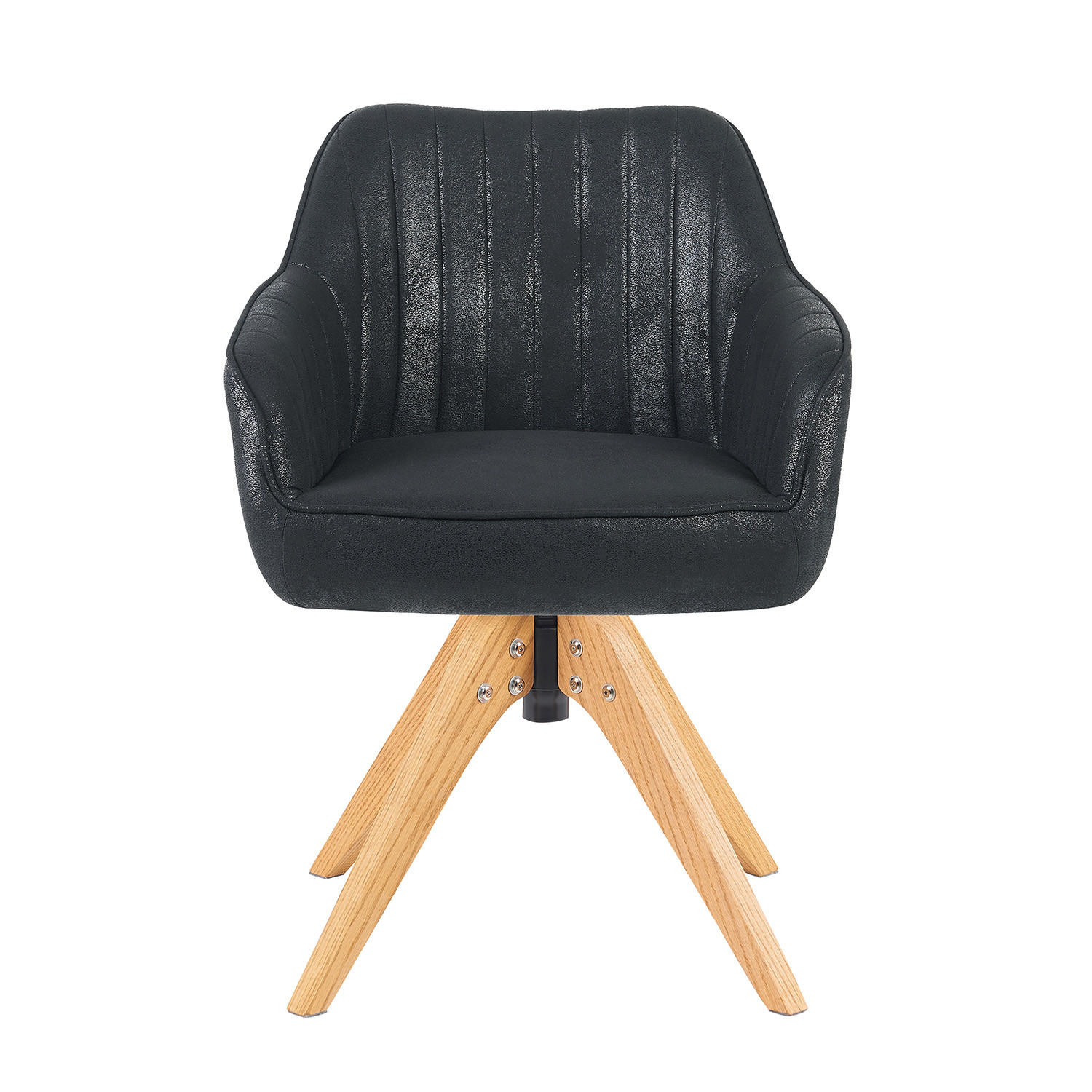 ARMLEHNSTUHL Mika-Finn - Honigeiche/Schwarz, Eichenholz/Holz (60/82/61cm) - DUBI Möbel