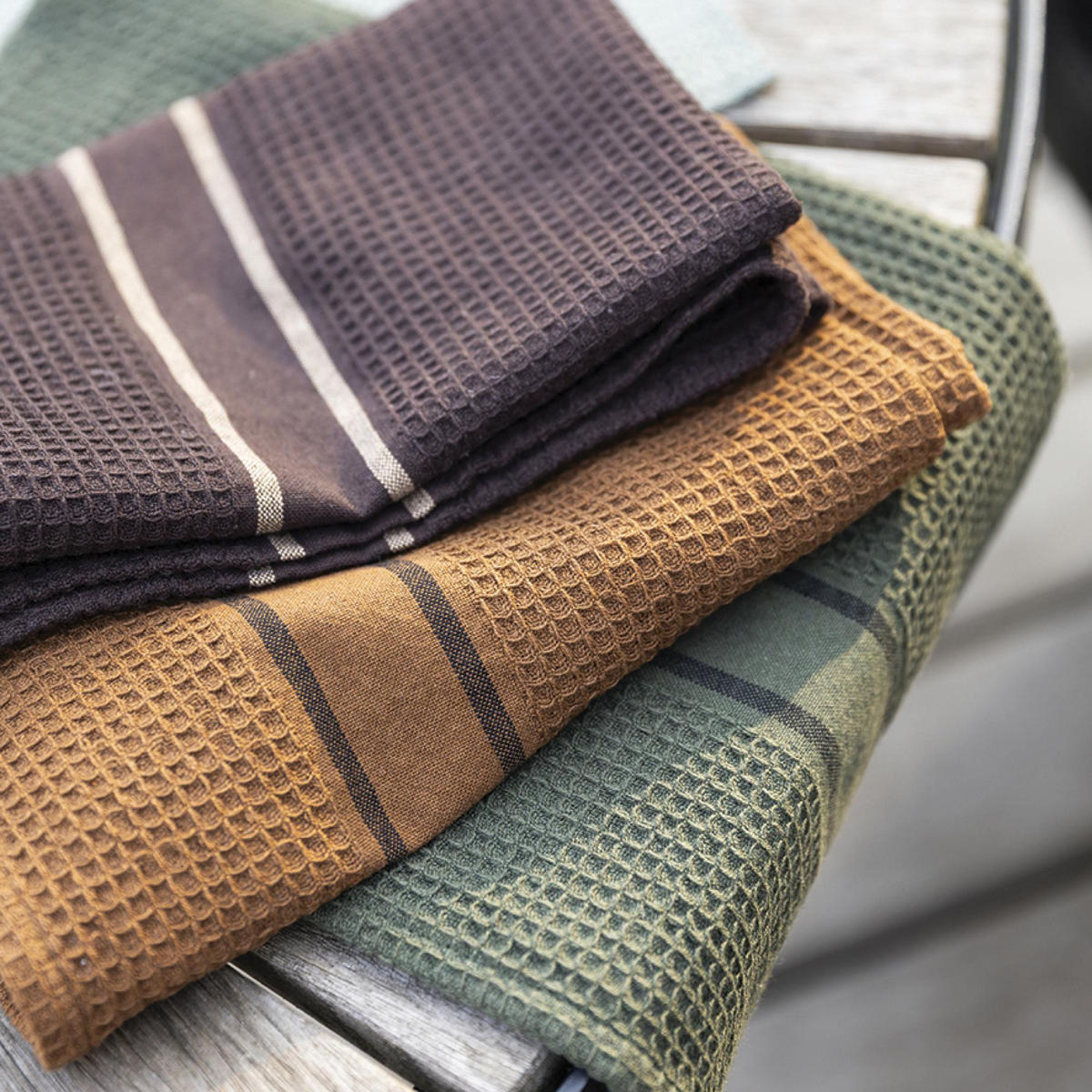 RECYCELTES GESCHIRRTUCH Lars olivgrün 50 x 70 cm - Olivgrün, Textil (50/70cm) - Winkler