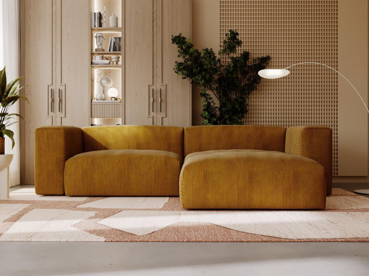 ECKSOFA Landi Braun Rechts - Schwarz/Braun, Kunststoff/Textil (240/180cm) - Graingold