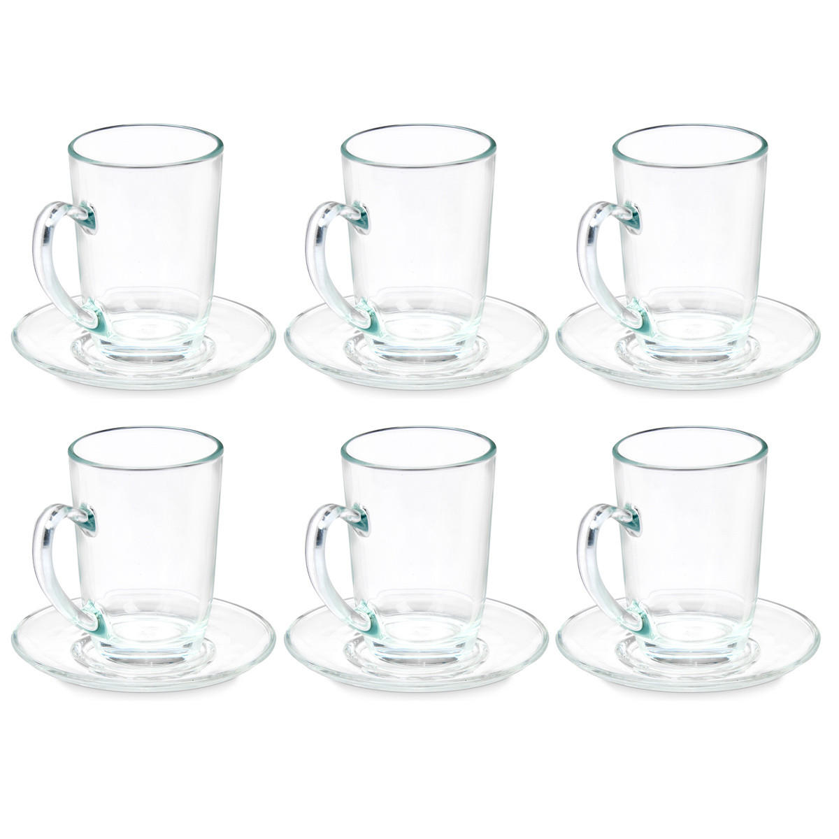CAPPUCCINO-TASSEN Glas 6er-Set 200 ml - Transparent, Glas (200L) - Vivalto