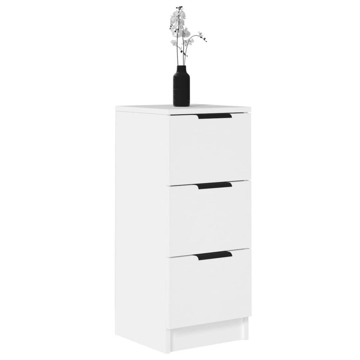 SIDEBOARDS 2 Stk. Weiß 30x30x70 cm Holzwerkstoff - Weiß, Holzwerkstoff (30/70/30cm) - furnicato