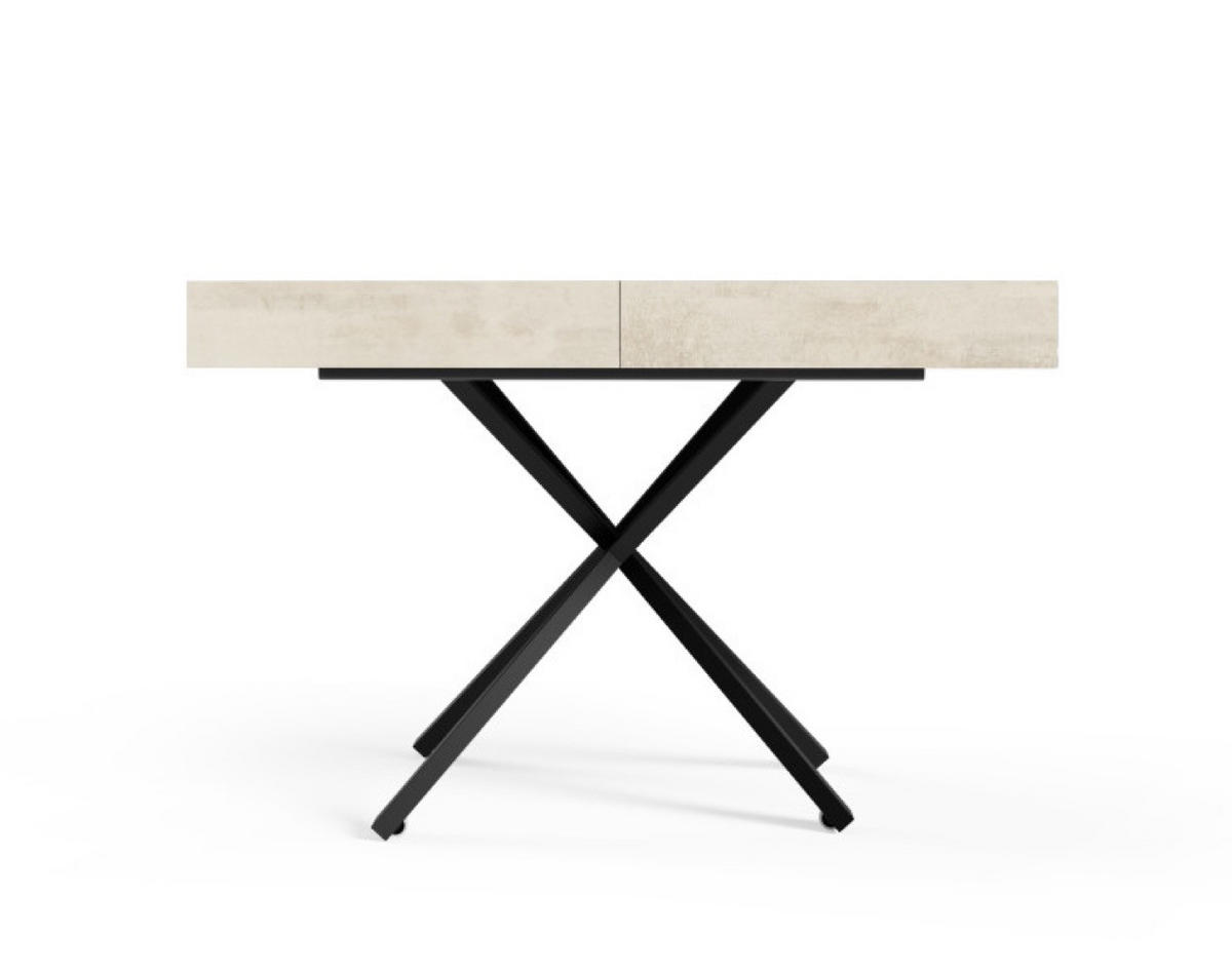 TISCH Weiß SIENNA Modern Beine X Chromix Ausziehbar - Weiß, Holzwerkstoff (80/80/80cm) - Sepro Meble