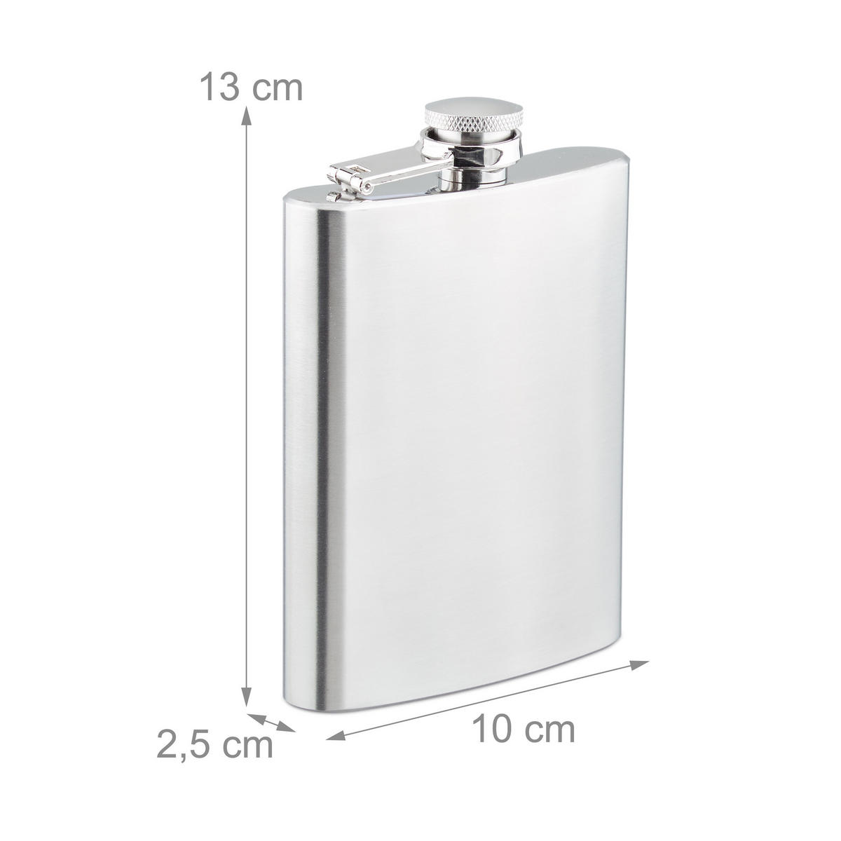 FLACHMANNSET Silber Edelstahl 7-teiliges-Set 200 ml - Silberfarben, Metall (10/13/2.5cm) - Relaxdays