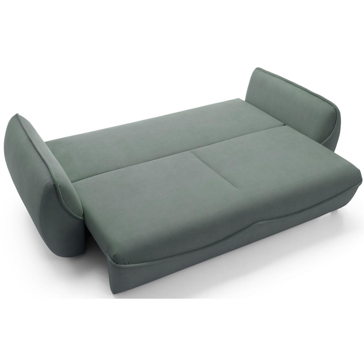 3-SITZER SOFA Cutie Salbei Easy-Clean-Velours - Schwarz/Hellgrün, Textil (257/90/114cm) - Selsey