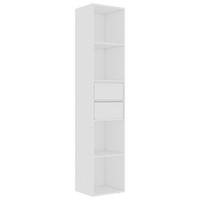 BÜCHERREGAL mit 4 Fächern, 2 Schubladen 36/30/171 cm aus Holzwerkstoff Weiß - Weiß, Holz (36/171/30cm) - vidaXL