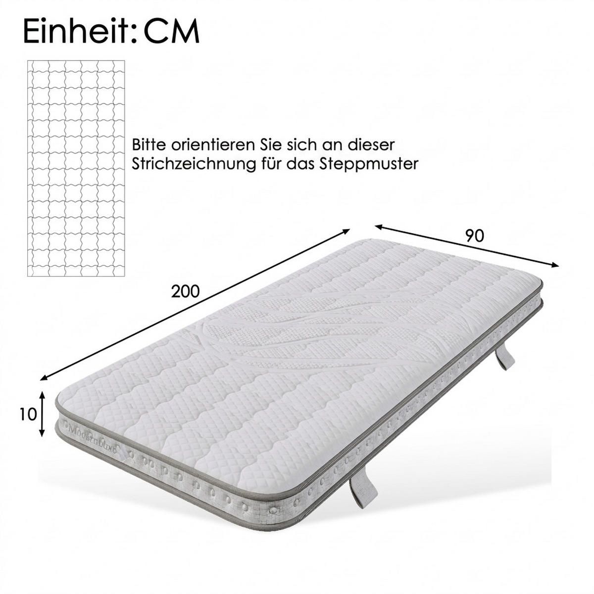 TASCHENFEDERKERNMATRATZE 90/200 cm Weiß H3, mit Kaltschaum - Weiß, Textil (90/200cm) - Oxeza