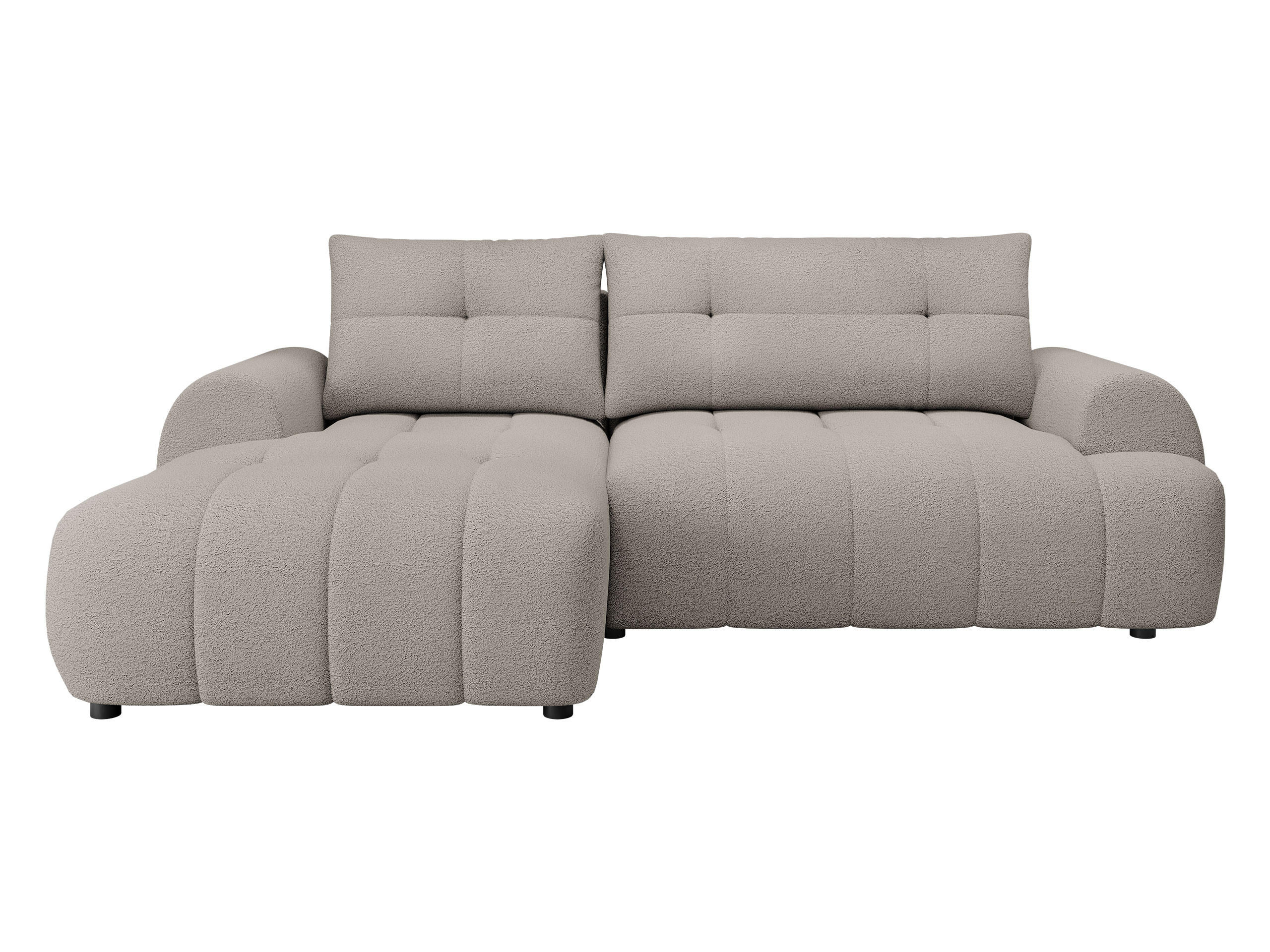 ECKSOFA Fiorano, Seite: Links - Beige/Schwarz, Holz/Kunststoff (265/177cm) - MIRJAN24