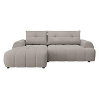 ECKSOFA Fiorano, Seite: Links - Beige/Schwarz, Holz/Kunststoff (265/177cm) - MIRJAN24