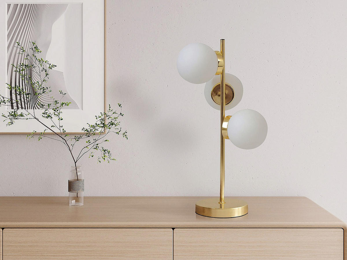 TISCHLAMPE - 23 cm x 23 cm - metall - goldfarben Yukon - Goldfarben, Metall (23/23/43cm) - Vente-Unique