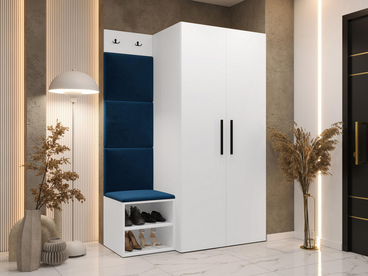 GARDEROBEN-SET Medi IV - Blau/Schwarz, Holzwerkstoff/Kunststoff (80/191/50cm) - MIRJAN24