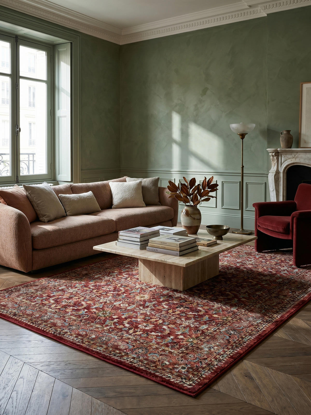 KURZFLORTEPPICH GLAZERT, im Berber-Stil, Rot, 200 x 290 cm - Rot, Textil (290/200cm) - KADIMA DESIGN