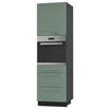 BACKOFEN-HOCHSCHRANK Kvantum D14/RU/3M Mint Matt / Schwarz Matt 60 / 59 / 207cm - Schwarz/Mintgrün, Holz/Holzwerkstoff (60/207/59cm) - Feldmann-Wohnen