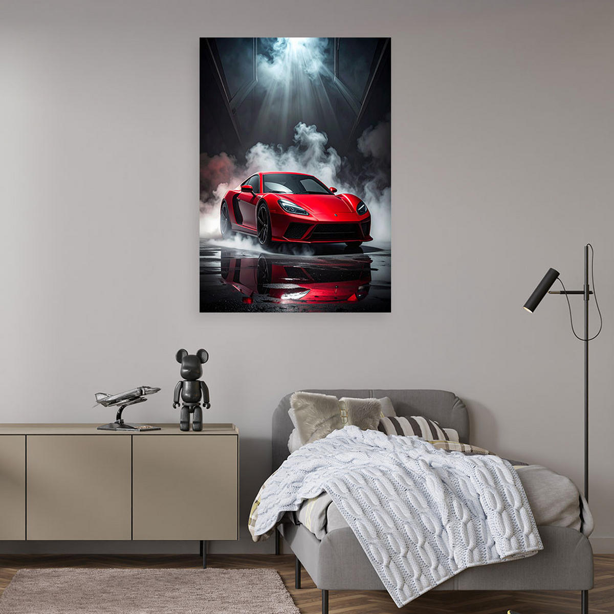 LEINWANDBILD Kraftfahrzeuge 70x100cm - Rot, Textil (70/100cm) - Feeby