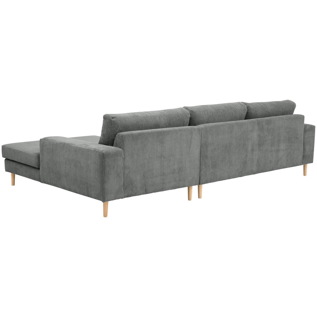 SOFA mit Longchair rechts Kaylynn Cordstoff anthrazit - Anthrazit, Kunststoff (175/294cm) - 58aufmkessel