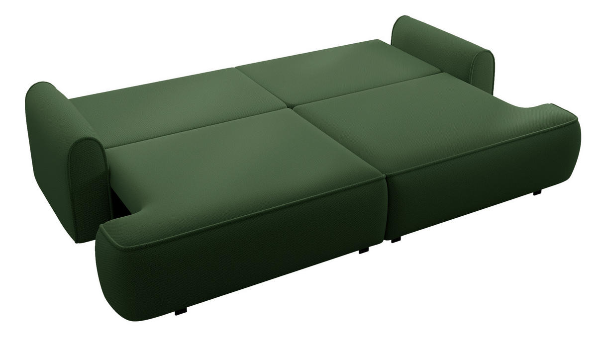 SCHLAFSOFA mit Bettkasten Mareno, 250 cm, Samt, Grün - Grün, Holz (250/82/102cm) - Emporius