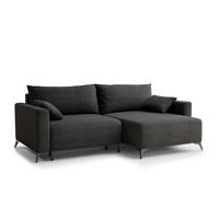 ECKSOFA MIT SCHLAFFUNKTION Leon Anthrazit Samtstoff - Anthrazit/Schwarz, Holz/Holzwerkstoff (239/148cm) - Maison de Reve