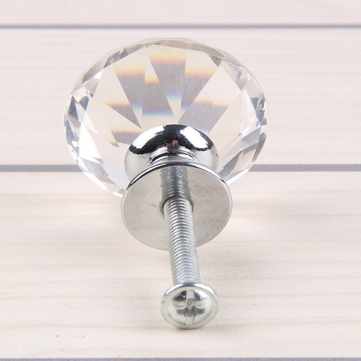 SCHRANKKNOPF Kristall Diamant 10er-Set 30 mm - Multicolor, Textil (3/3/3cm)