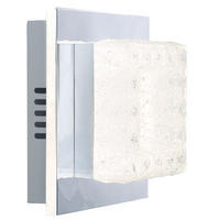 LED WANDLEUCHTE Chrom Kristalle Silber - Silberfarben, Metall (18/9.6/18cm) - Globo Lighting