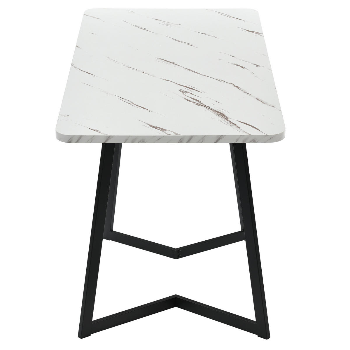 JEDÁLENSKÝ stôl 117/68 cm, MDF v mramorovom dekore, čierno-biely - biela, kompozitné drevo (117/68/75cm) - BEAOK