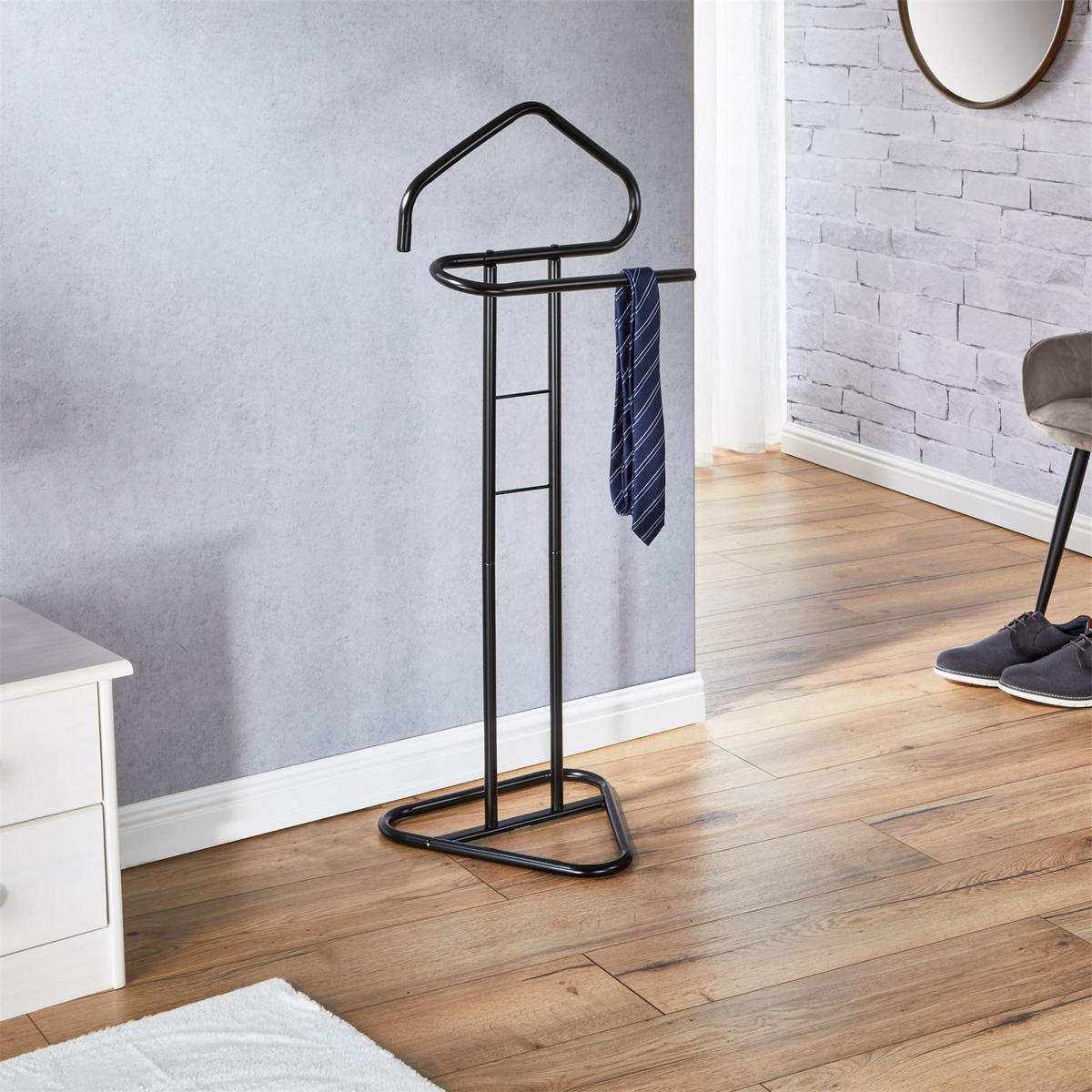 HERRENDIENER CAMILO - Schwarz, Metall (45/107/36cm) - IDIMEX