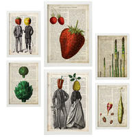 POSTER Set Mit 6 Ästhetische Küche Größe A3 & A4 Weißer Rahmen - Weiß, Papier (29.7/1cm) - Nacnic