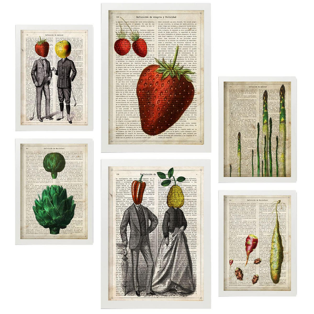 POSTER Set Mit 6 Ästhetische Küche Größe A3 & A4 Weißer Rahmen - Weiß, Papier (29.7/1cm) - Nacnic