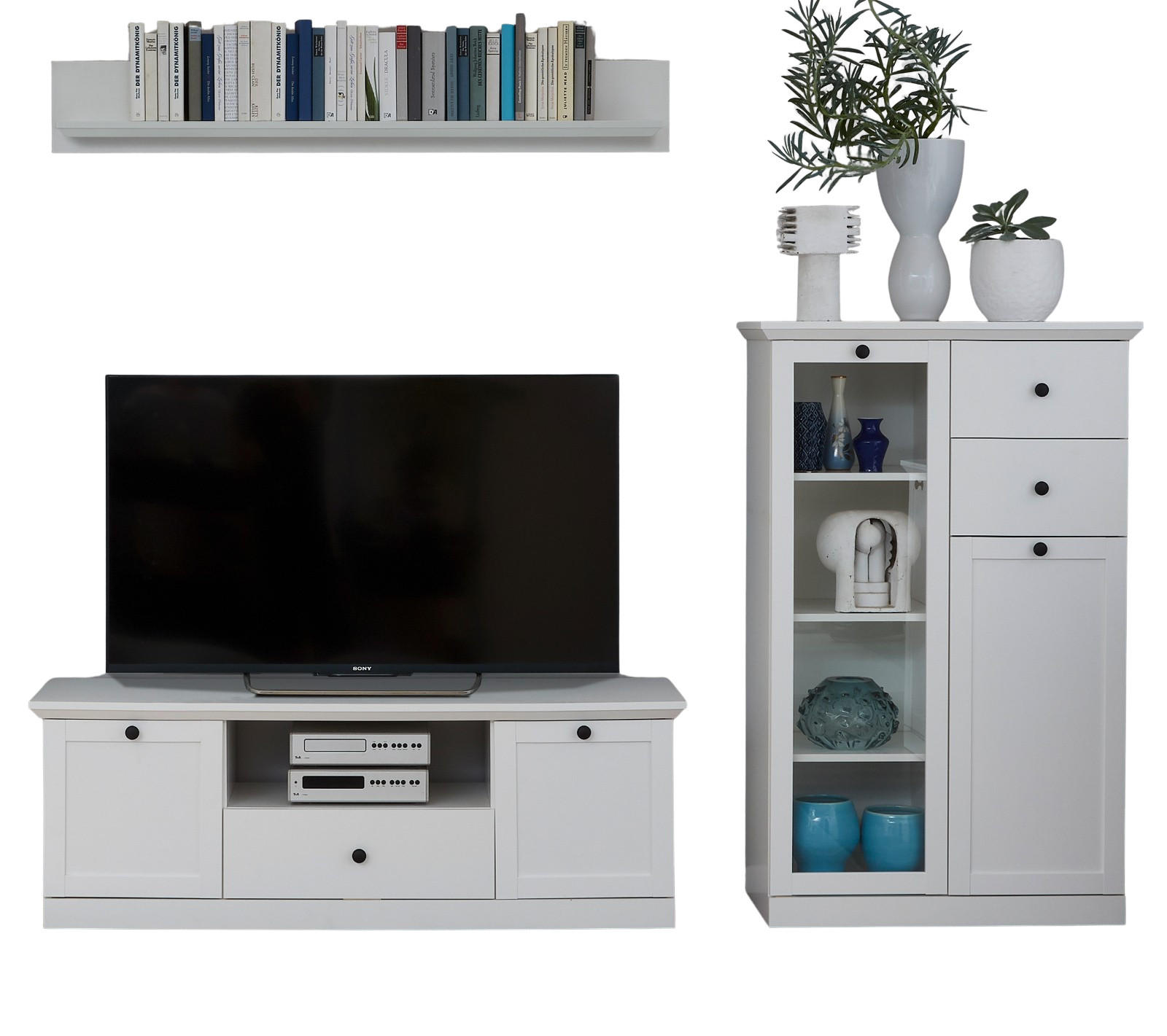 Top.Furn Wohnwand Weiß 273x180x41 cm