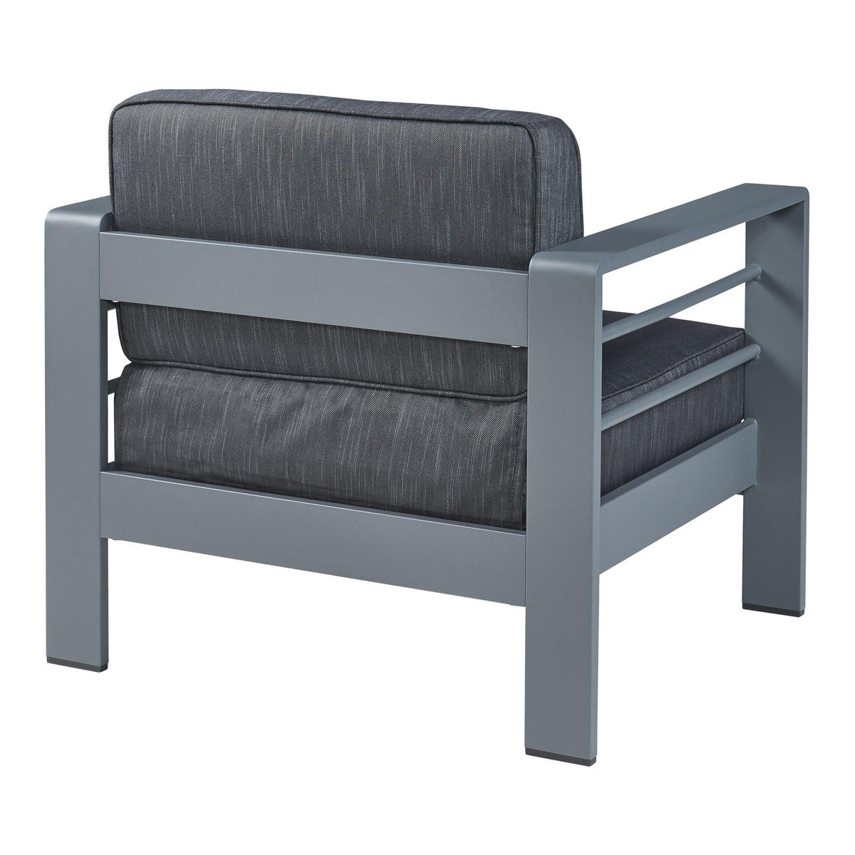 OUTDOOR-SESSEL Avise - Dunkelgrau/Anthrazit, Textil/Metall (81/62/70cm) - casa.pro