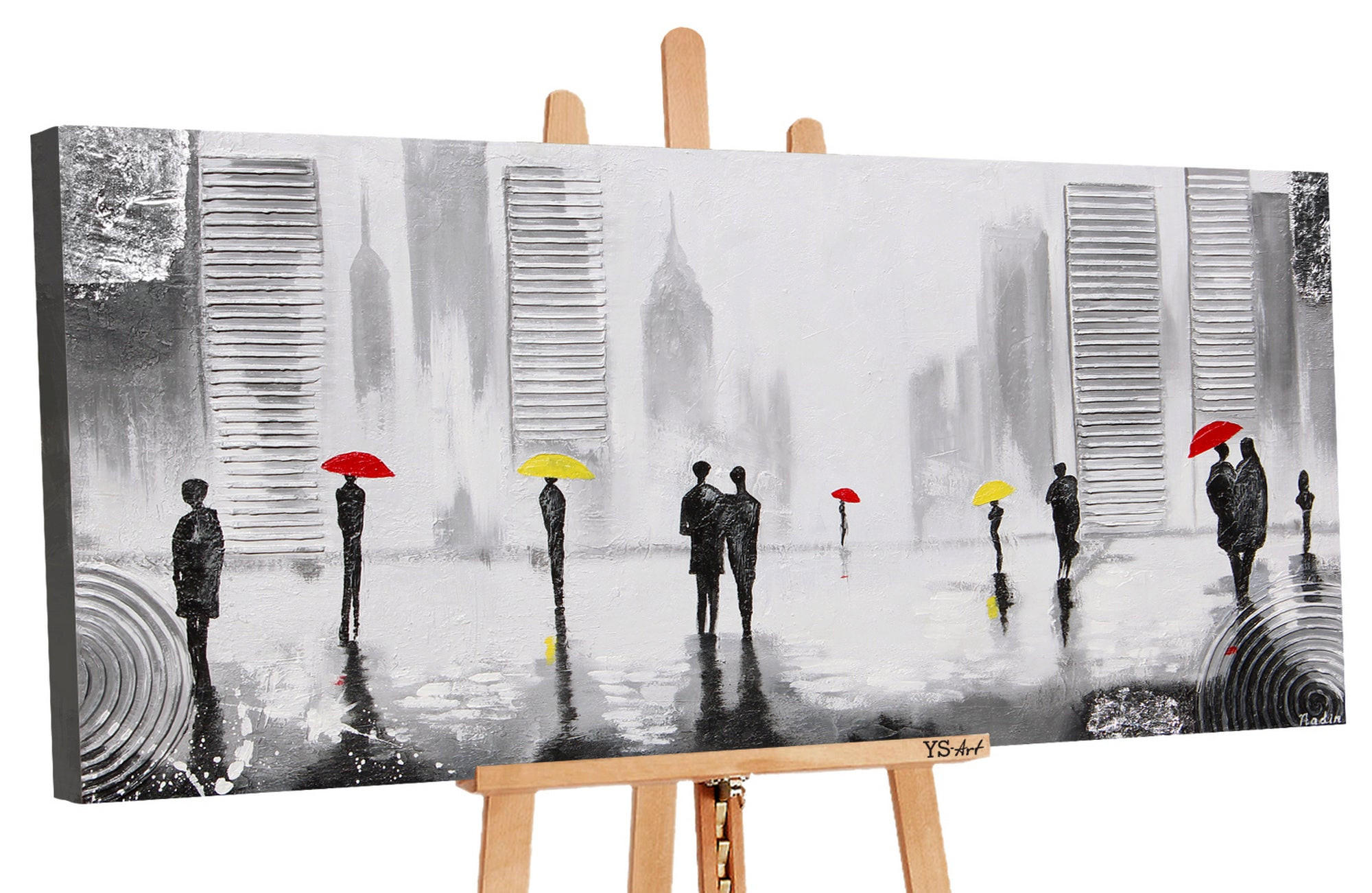 GEMÄLDE Angenehmes Treffen auf Keilrahmen 120x60 cm - Schwarz, Holz (200/100cm) - YS-art gallery