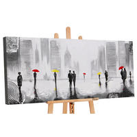 GEMÄLDE Angenehmes Treffen auf Keilrahmen 120x60 cm - Schwarz, Holz (200/100cm) - YS-art gallery
