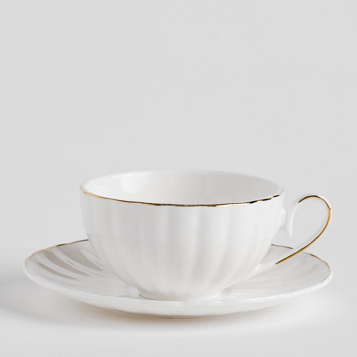 TASSE MIT UNTERTASSE Morelli - Weiß, Keramik (0.18L) - home&you