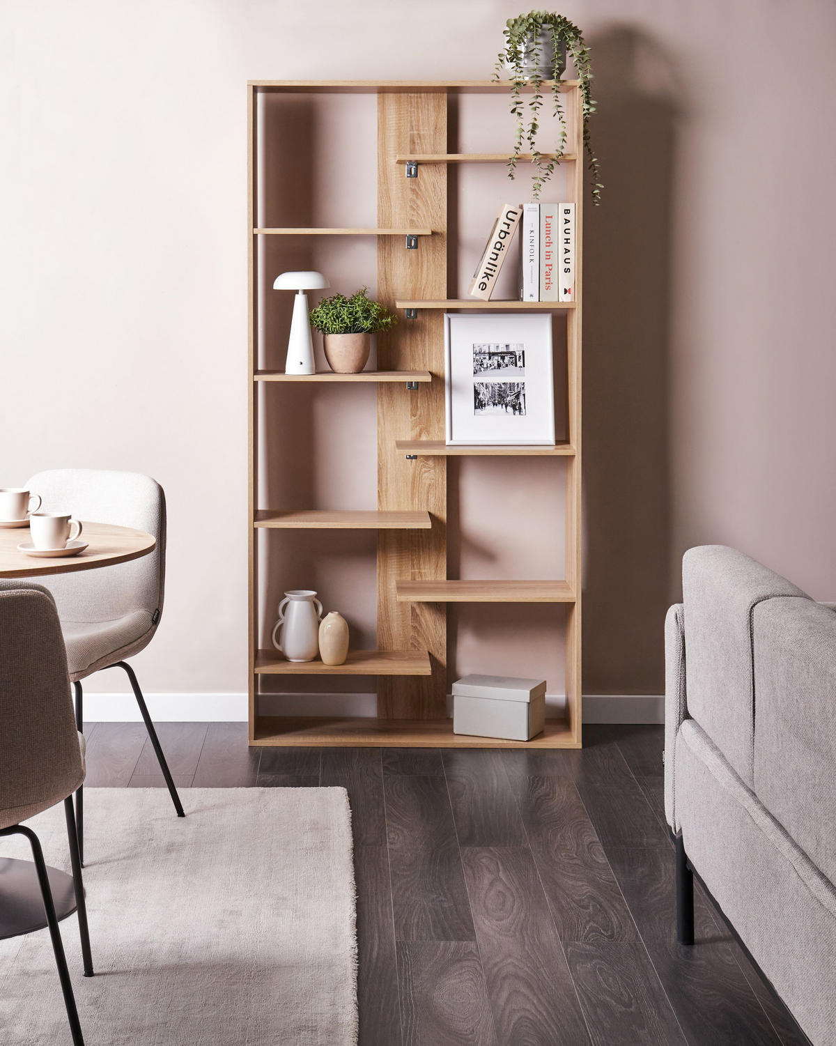 BÜCHERREGAL mit 8 Ebenen 180 cm Hellbraun Fontas - Hellbraun, Holzwerkstoff (90/180/29cm) - Beliani