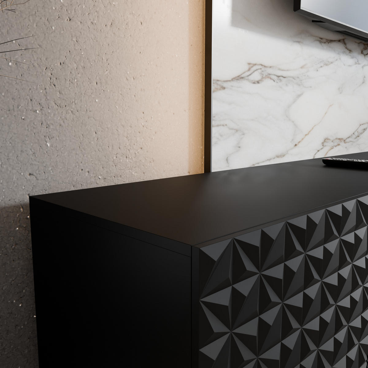 TV-SCHRANK Cali IV 300 cm, viertürig, schwarz - Schwarz, Kunststoff (300/41/40cm) - Margaret Hadas24