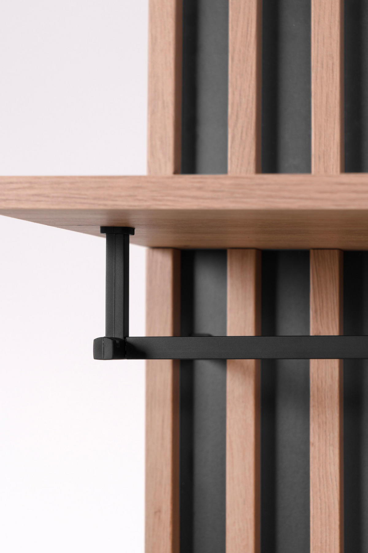 GARDEROBE Eiche Artisan, grau 80 cm, Kompaktgarderobe mit Spiegel - Eichefarben/Anthrazit, Holzwerkstoff/Metall (80/190/37cm) - Furn.Design