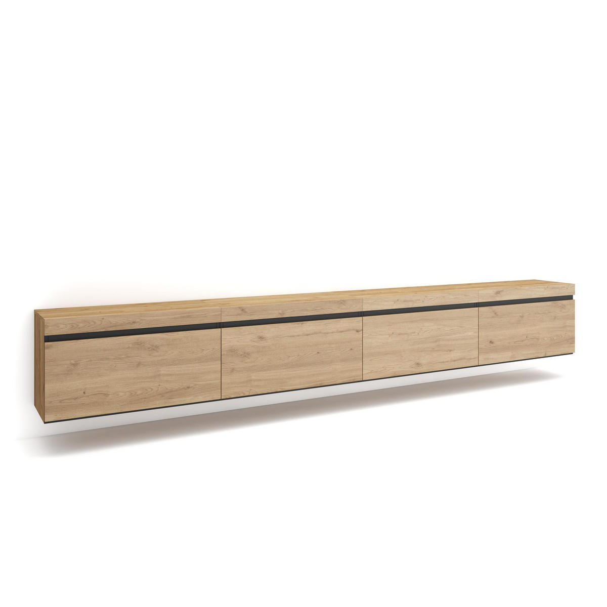 TV-SCHRANK Lowboard, Hängend, eiche, 320/35/45cm - Eichefarben, Holzwerkstoff (320/45/35cm) - Skraut Home