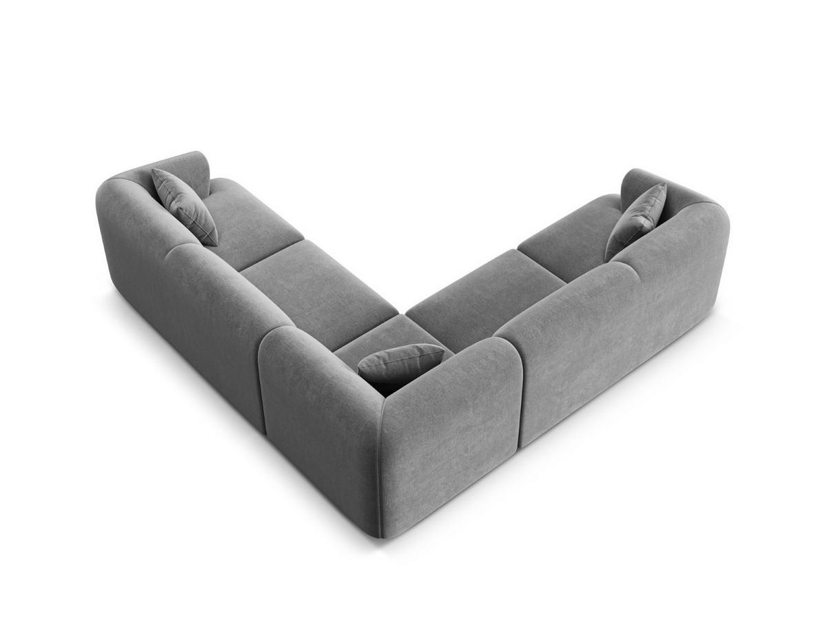 SYMMETRISCHES-MODULARES-ECKSOFA Campi aus Samt grau 6 Sitzplätze - Grau, Textil (255/255cm) - Cosmopolitan Design