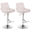 BARHOCKER 2er Set Lederlook weiß - Chromfarben/Weiß, Textil/Metall (43/90/50cm) - CLP