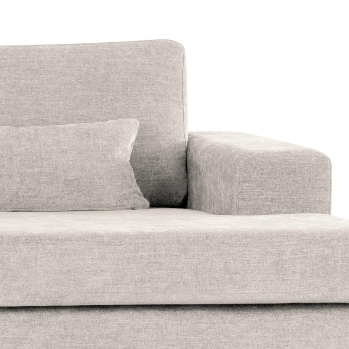 ECKSOFA mit Longchair - Eichefarben/Grau, Eichenholz/Textil (281/153cm) - home24