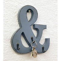 SCHLÜSSELHAKEN &-Zeichen MDF 22/2/24 cm - Blau, Holz (22/24/2cm) - DanDiBo