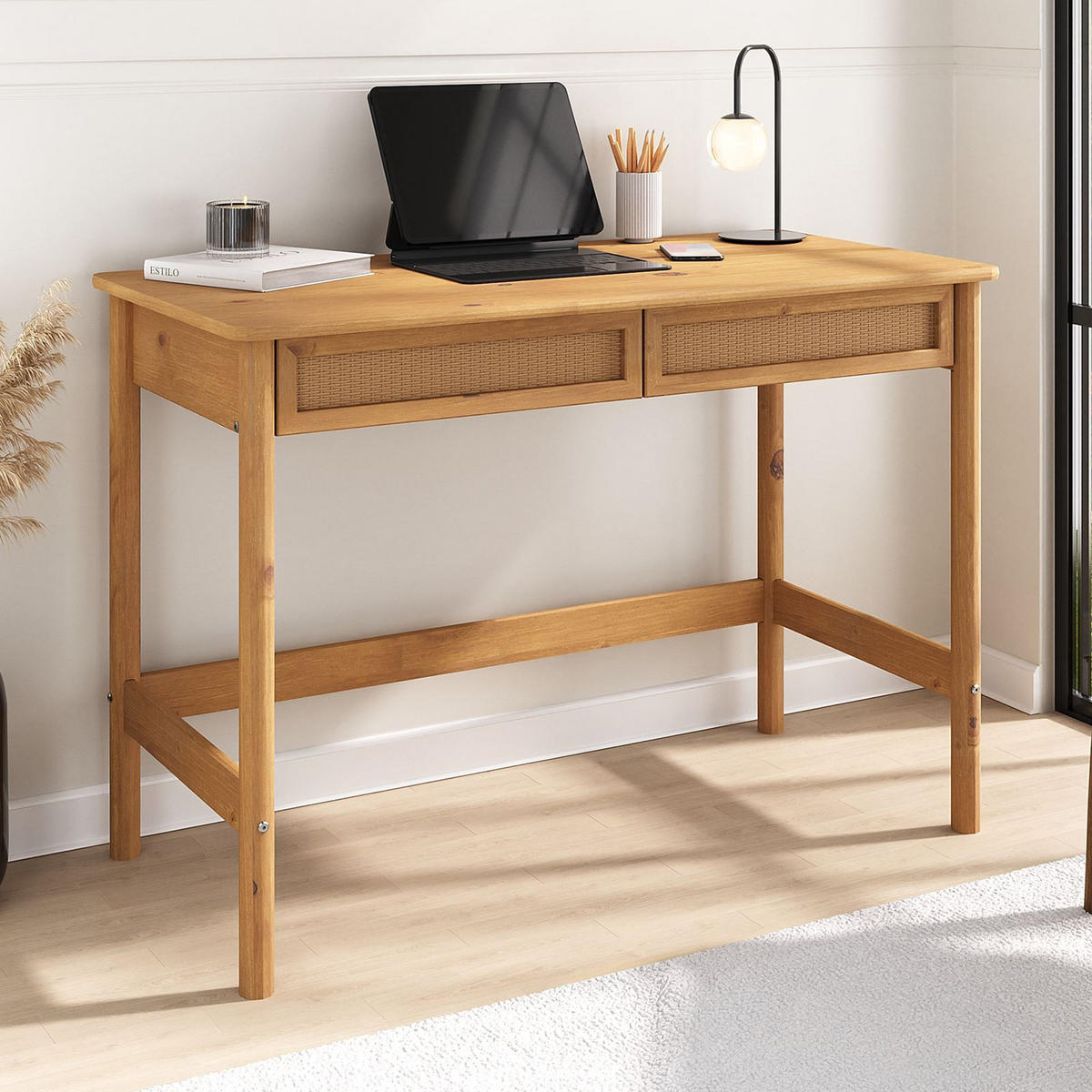 SCHREIBTISCH RODRIGO Eiche - Eichefarben, Holz (54/110/76cm) - IDIMEX