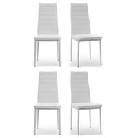 STUHL Set FADO 4x aus Ökoleder - weiß - Weiß, Leder/Metall (45/99/50cm) - NEW HOME